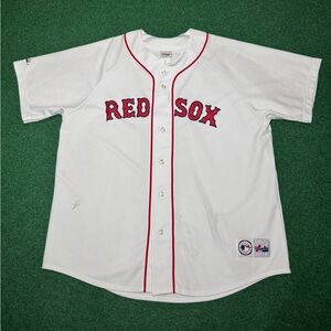 Vintage 90s Boston Red Sox Baseball Jersey, Made in USA Majestic (XXL)